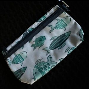 NEW Thirty-One Clear Clip Pouch ~~Finny Friends 🐟🩵🐠